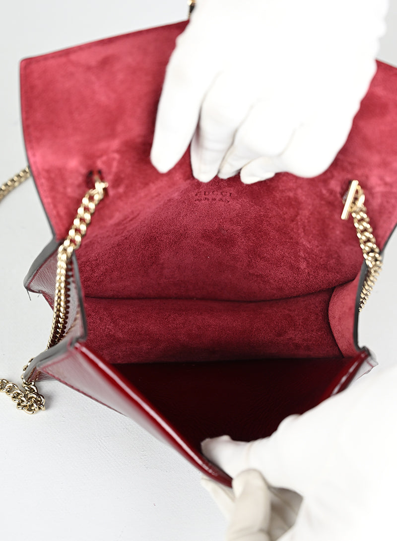 Gucci Borsina a Tracolla Dionysus Mini Vernice Rossa
