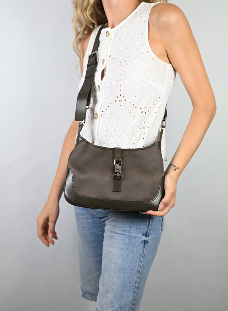 Gucci Borsa Jackie in raso verde
