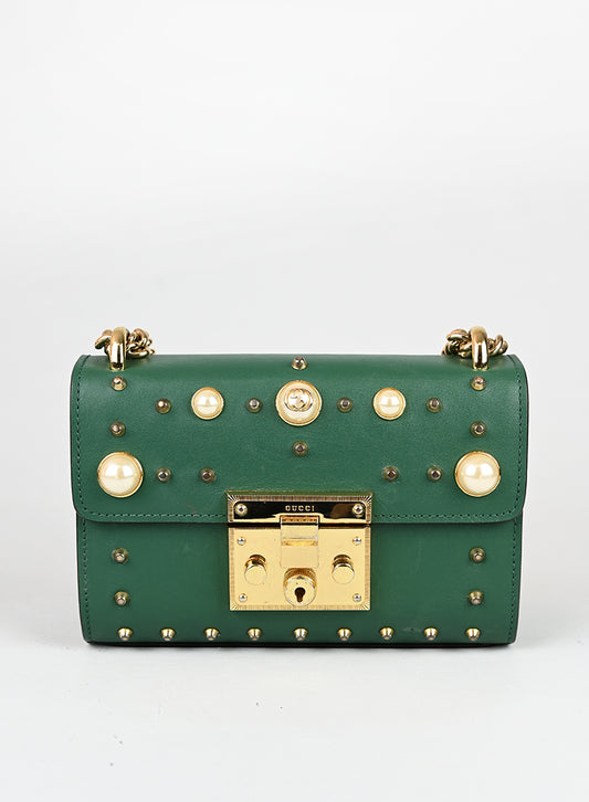 Gucci Borsa Padlock in pelle verde