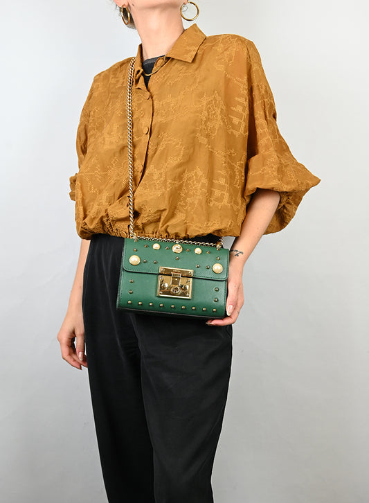Gucci Borsa Padlock in pelle verde -  lesleyluxuryvintage