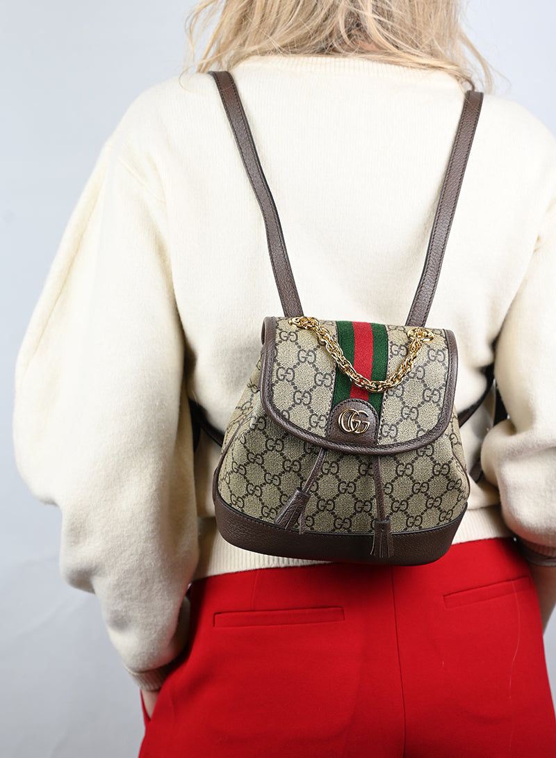 Gucci Zaino Ophidia in tela Monogram GG beige -  lesleyluxuryvintage