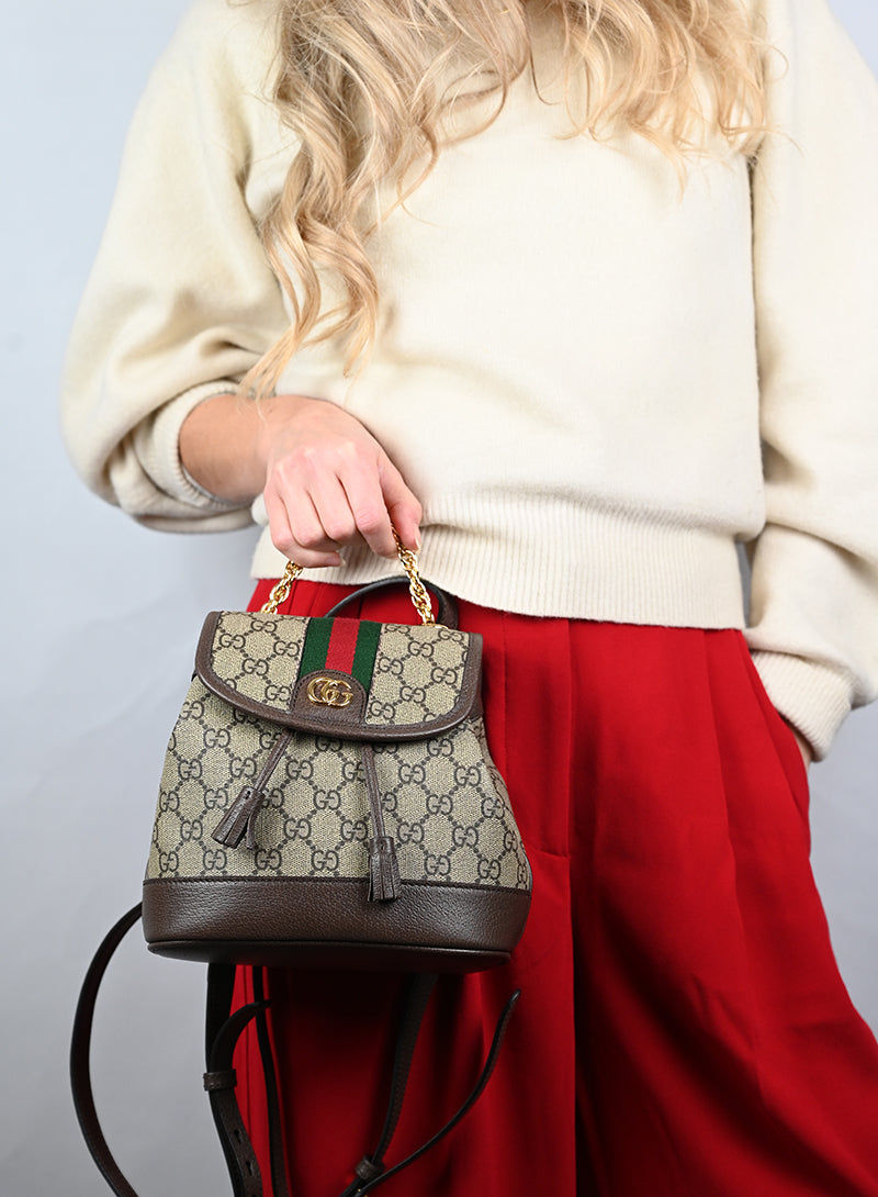 Gucci Zaino Ophidia in tela Monogram GG beige -  lesleyluxuryvintage
