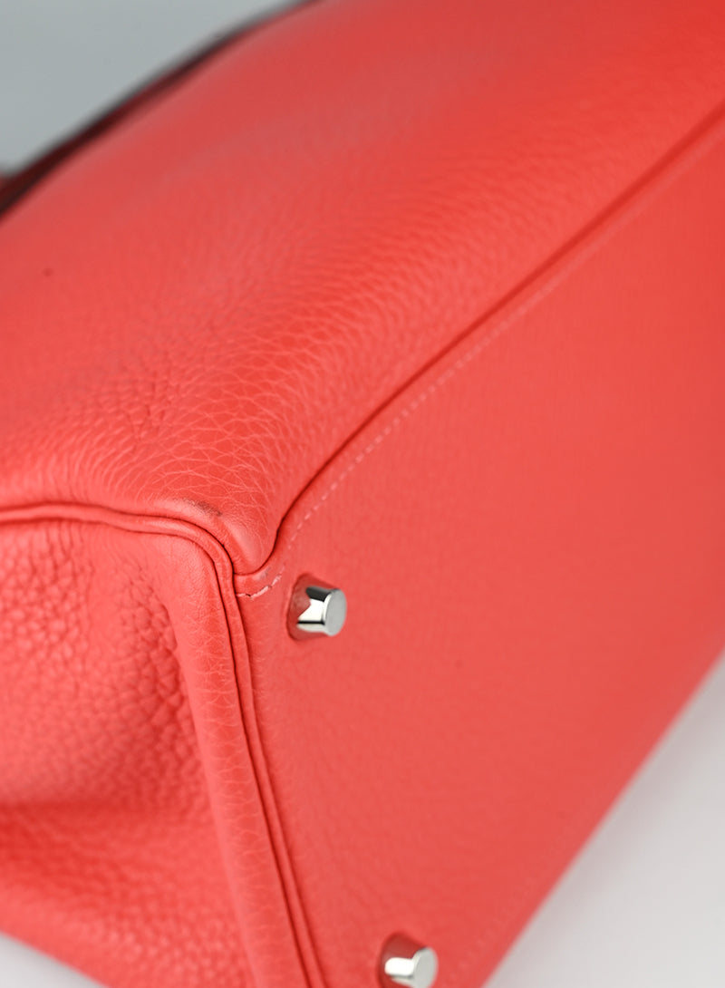 Hermès Borsa Kelly 35 Clemence in pelle rossa