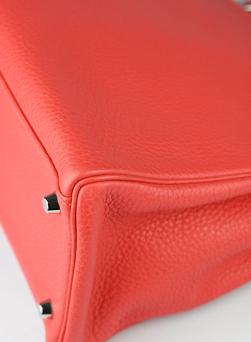 Hermès Borsa Kelly 35 Clemence in pelle rossa