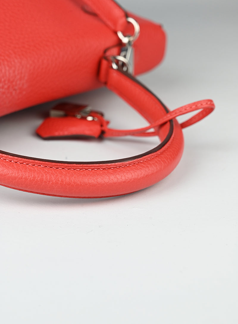 Hermès Borsa Kelly 35 Clemence in pelle rossa
