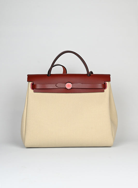 Hermès Herbag 29 beige e mattone