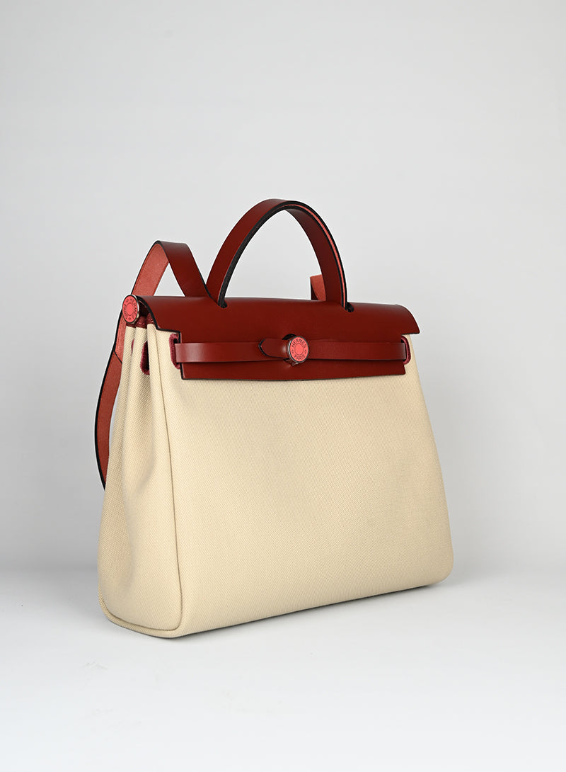 Hermès Herbag 29 beige e mattone