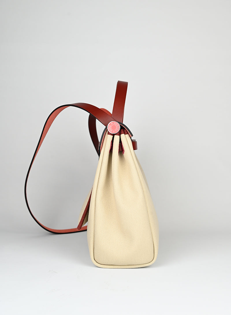 Hermès Herbag 29 beige e mattone