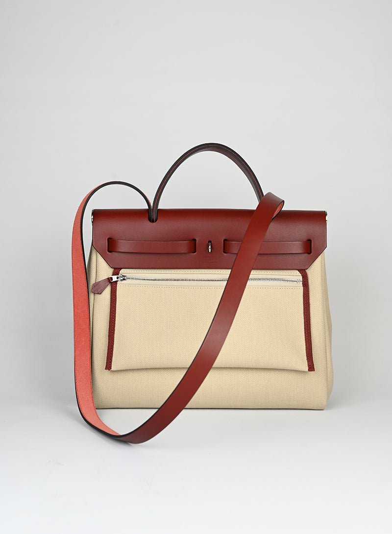 Hermès Herbag 29 beige e mattone