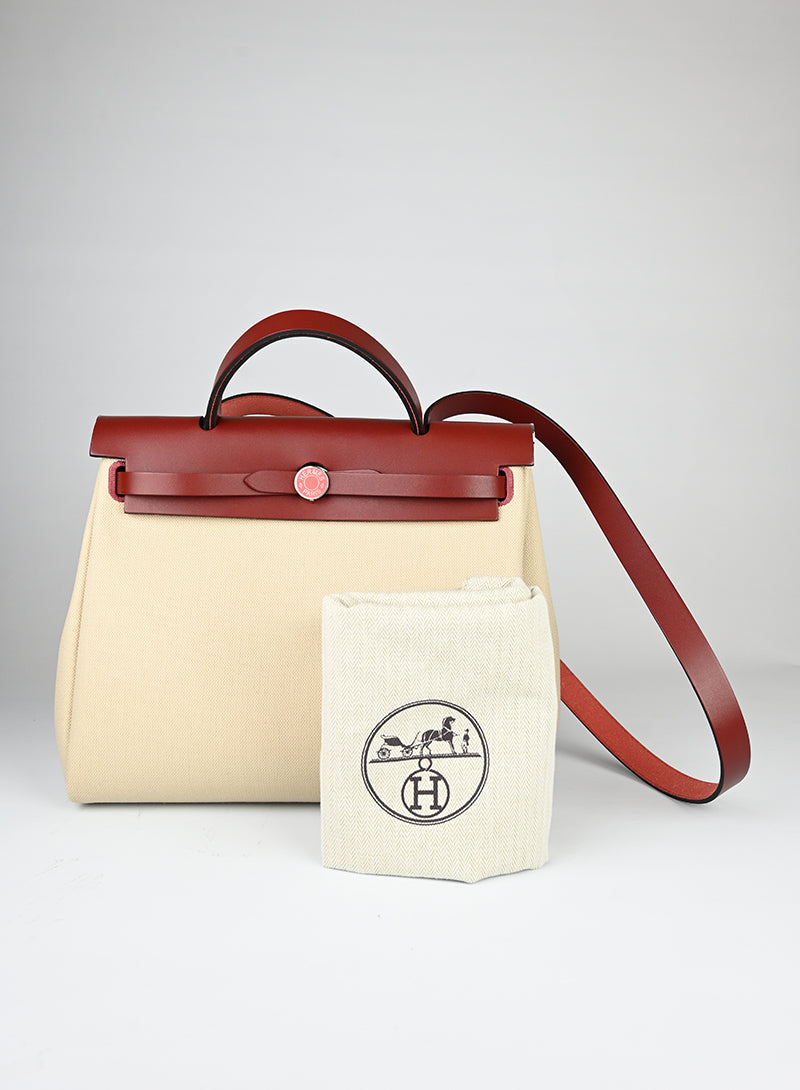 Hermès Herbag 29 beige e mattone