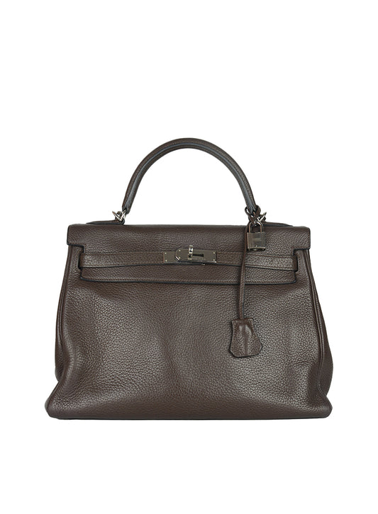 Hermès Borsa Kelly 32 in pelle Cioccolato