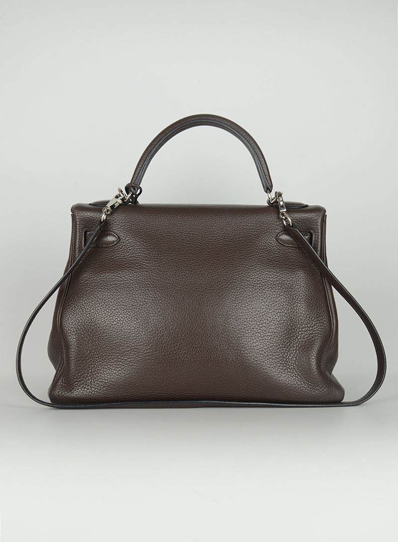 Hermès Borsa Kelly 32 in pelle Cioccolato