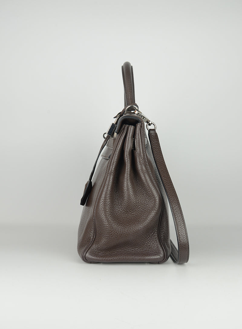 Hermès Borsa Kelly 32 in pelle Cioccolato