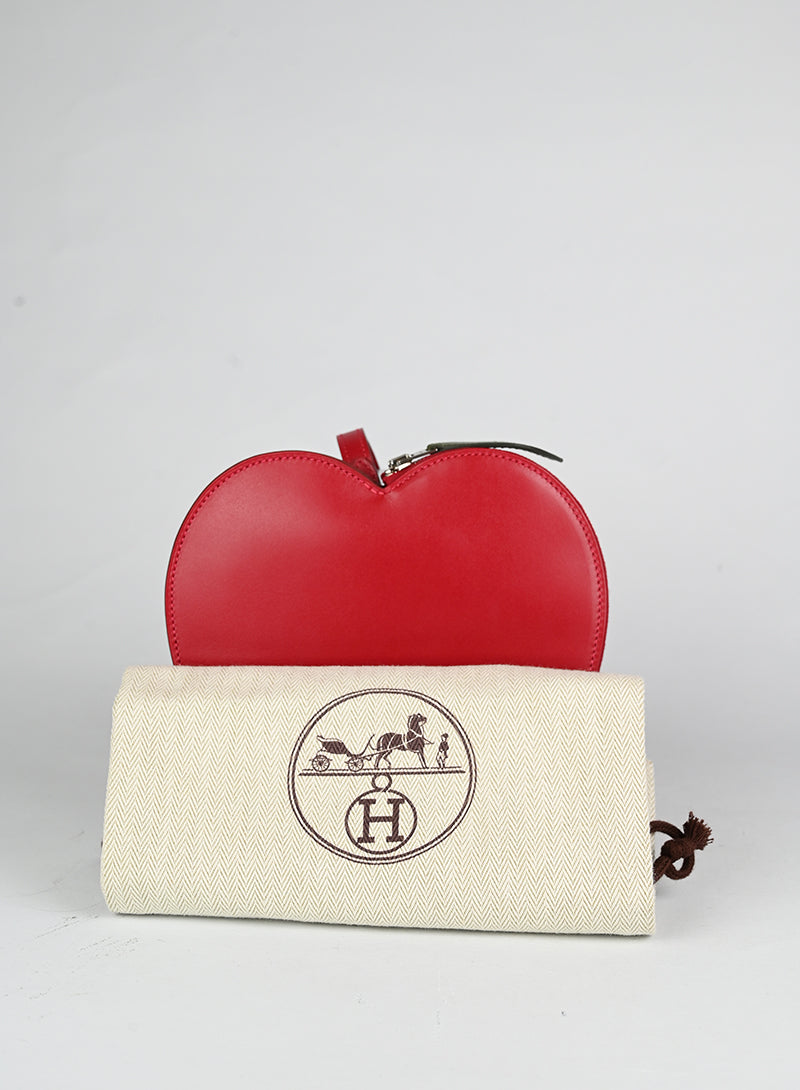 Hermès Borsa Pomme in pelle rossa