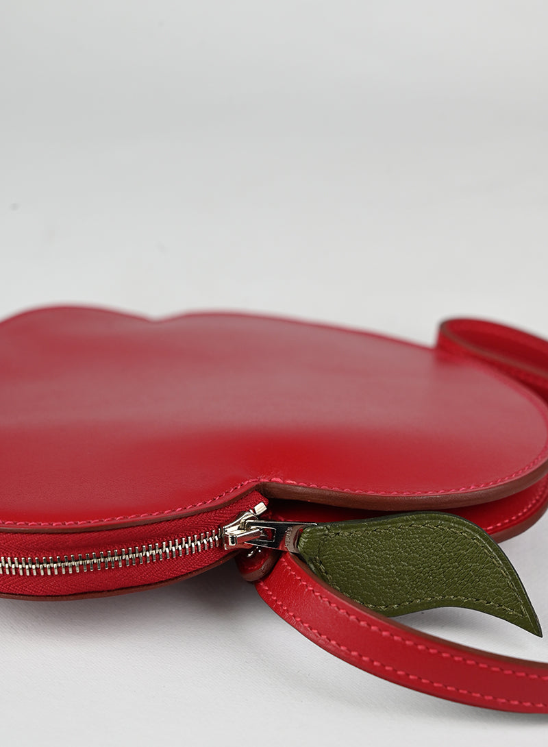 Hermès Borsa Pomme in pelle rossa