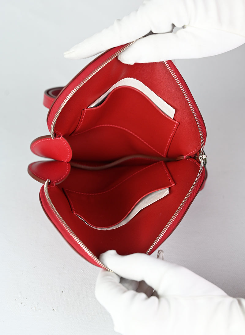 Hermès Borsa Pomme in pelle rossa