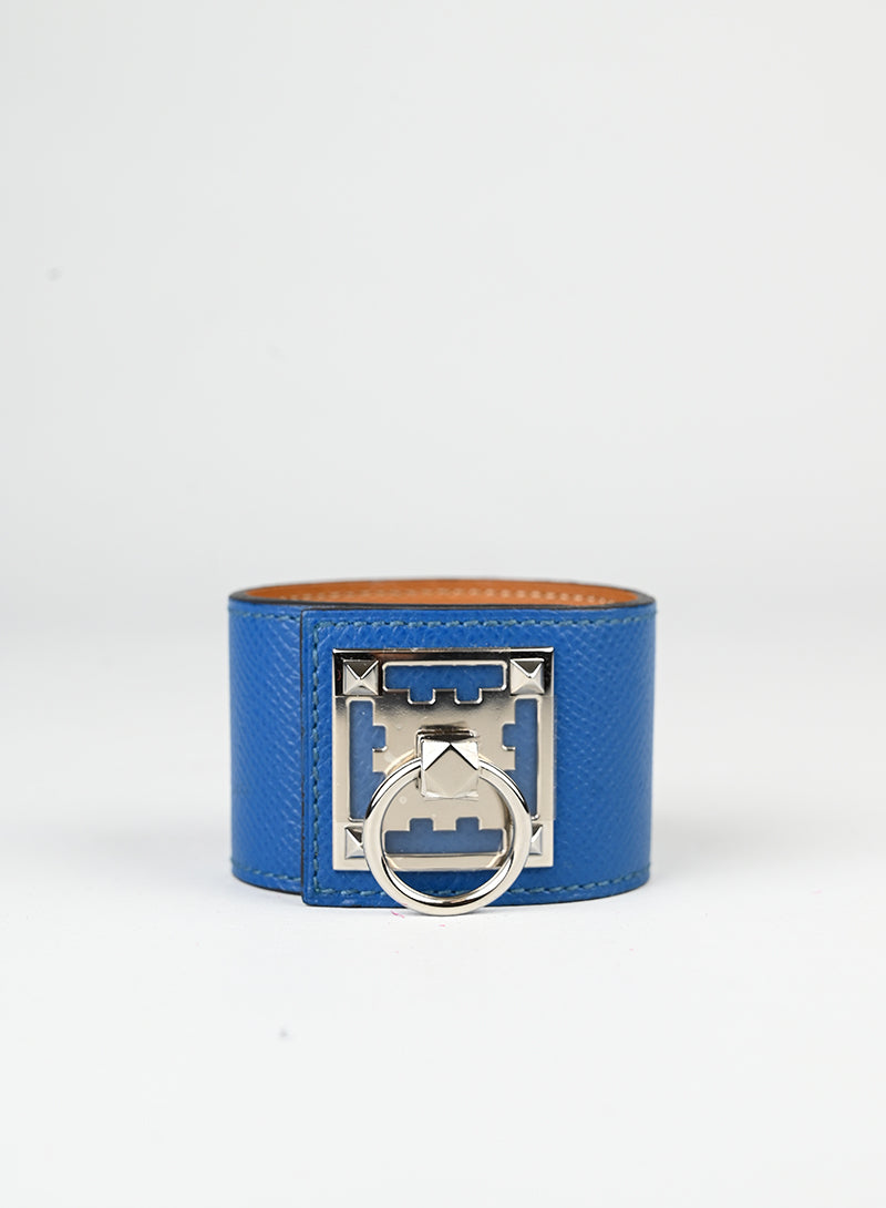Hermès Bracciale Collier de Chien in pelle blu