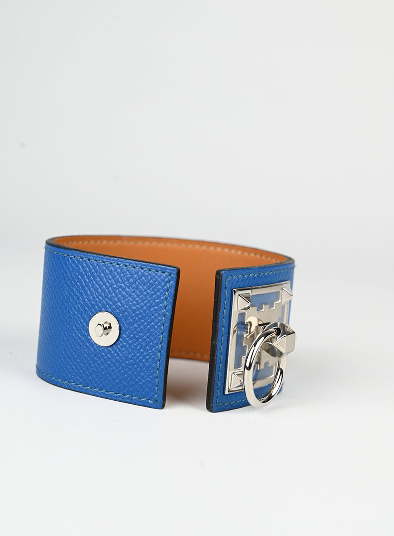 Hermès Bracciale Collier de Chien in pelle blu