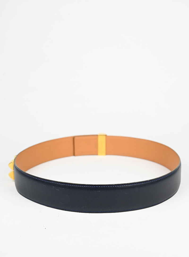 Hermès Cintura Collier de Chien in pelle blu