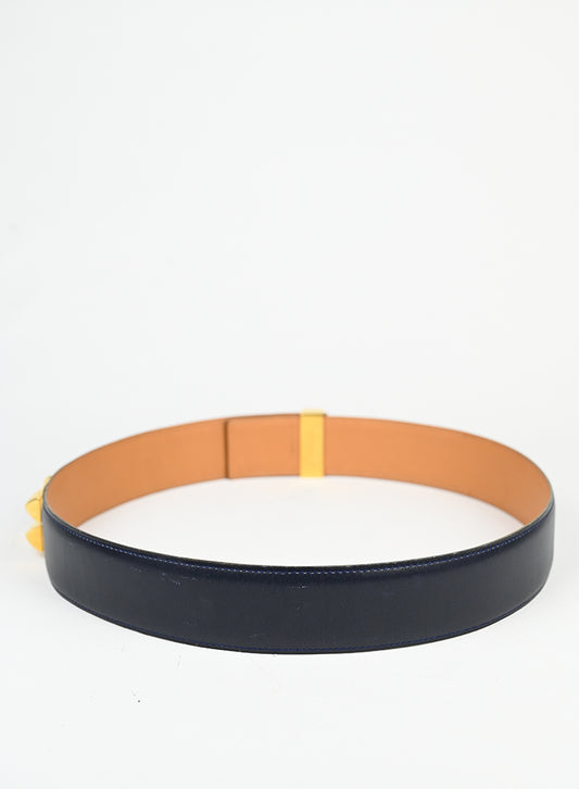 Hermès Cintura Collier de Chien in pelle blu