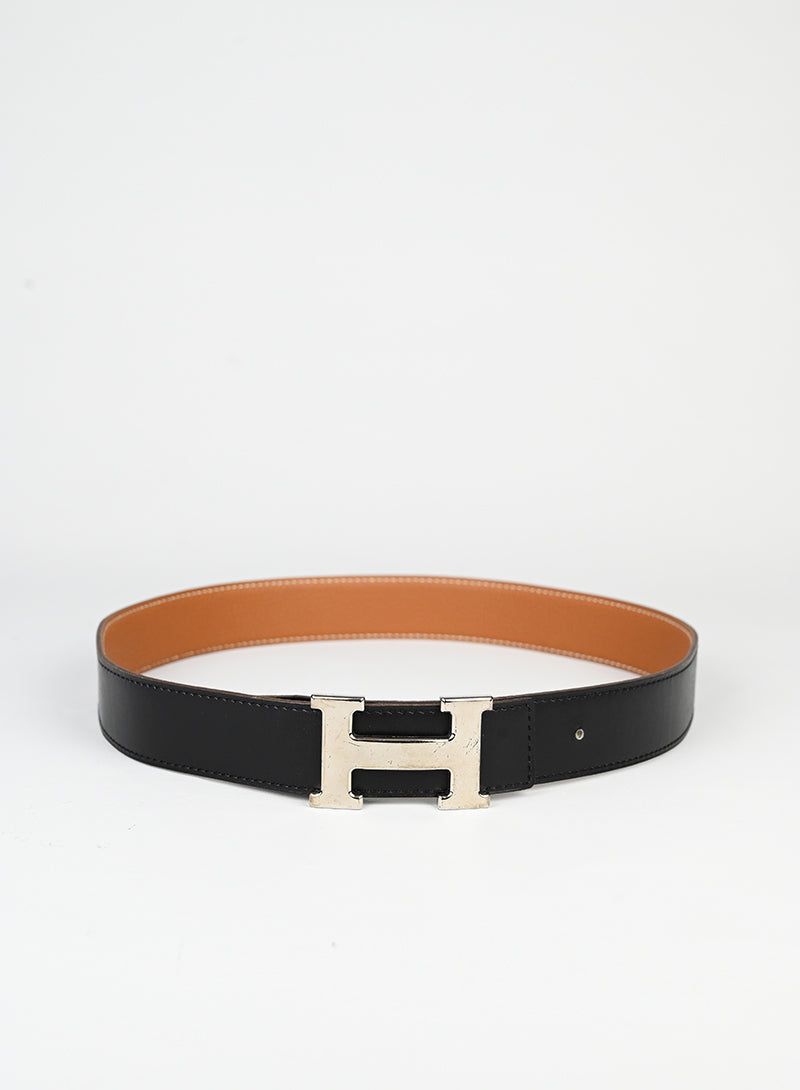 Hermès Cintura Costance in pelle nera