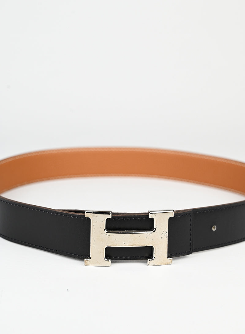 Hermès Cintura Costance in pelle nera