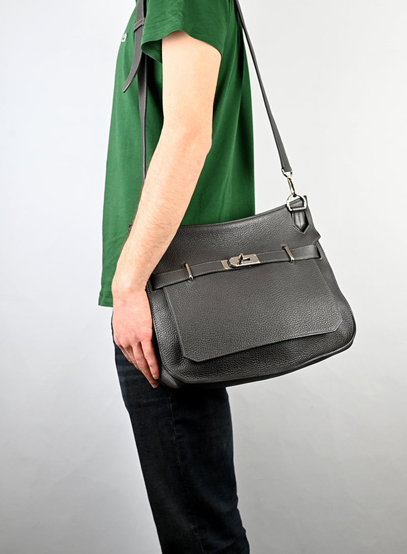 Hermès Borsa Jypsière 31 in pelle grigia -  lesleyluxuryvintage
