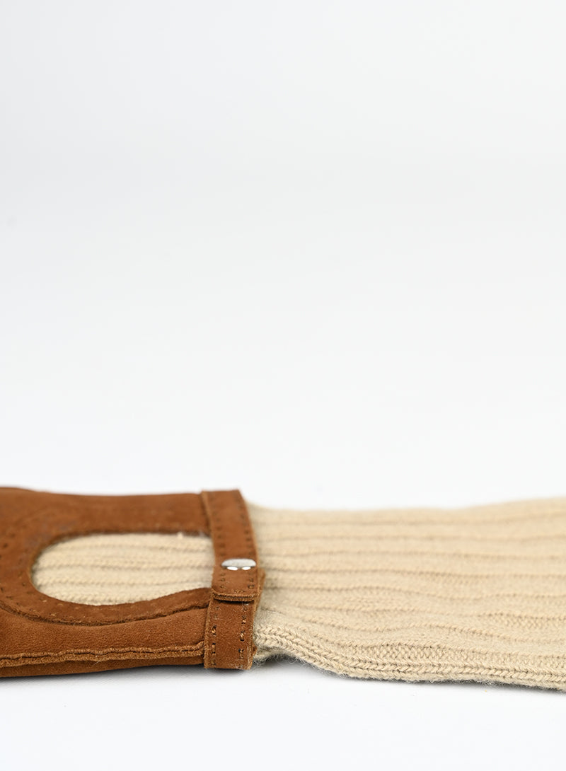 Hermès Guanti Suede-cash cognac -  lesleyluxuryvintage