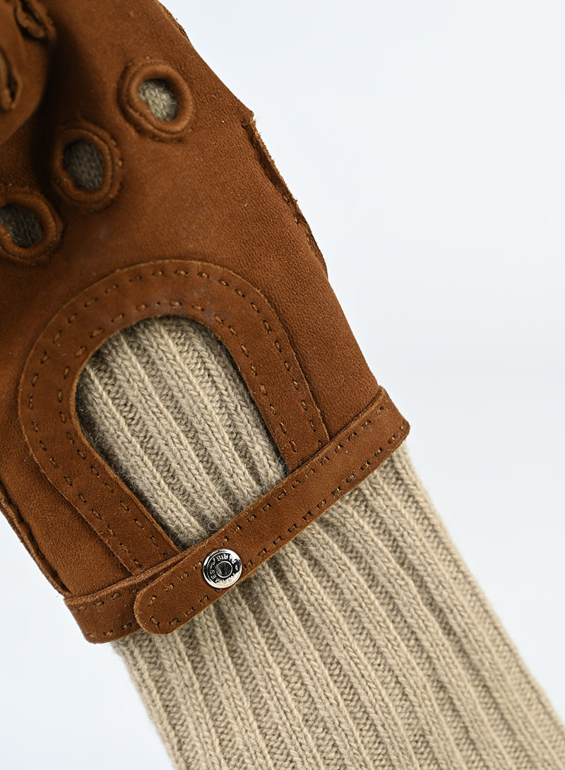 Hermès Guanti Suede-cash cognac -  lesleyluxuryvintage