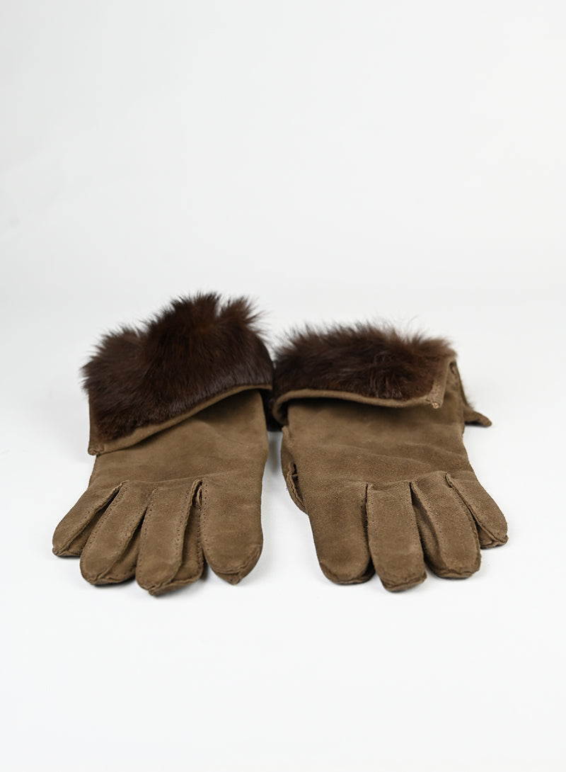 Hermès Guanti in suede marrone -  lesleyluxuryvintage