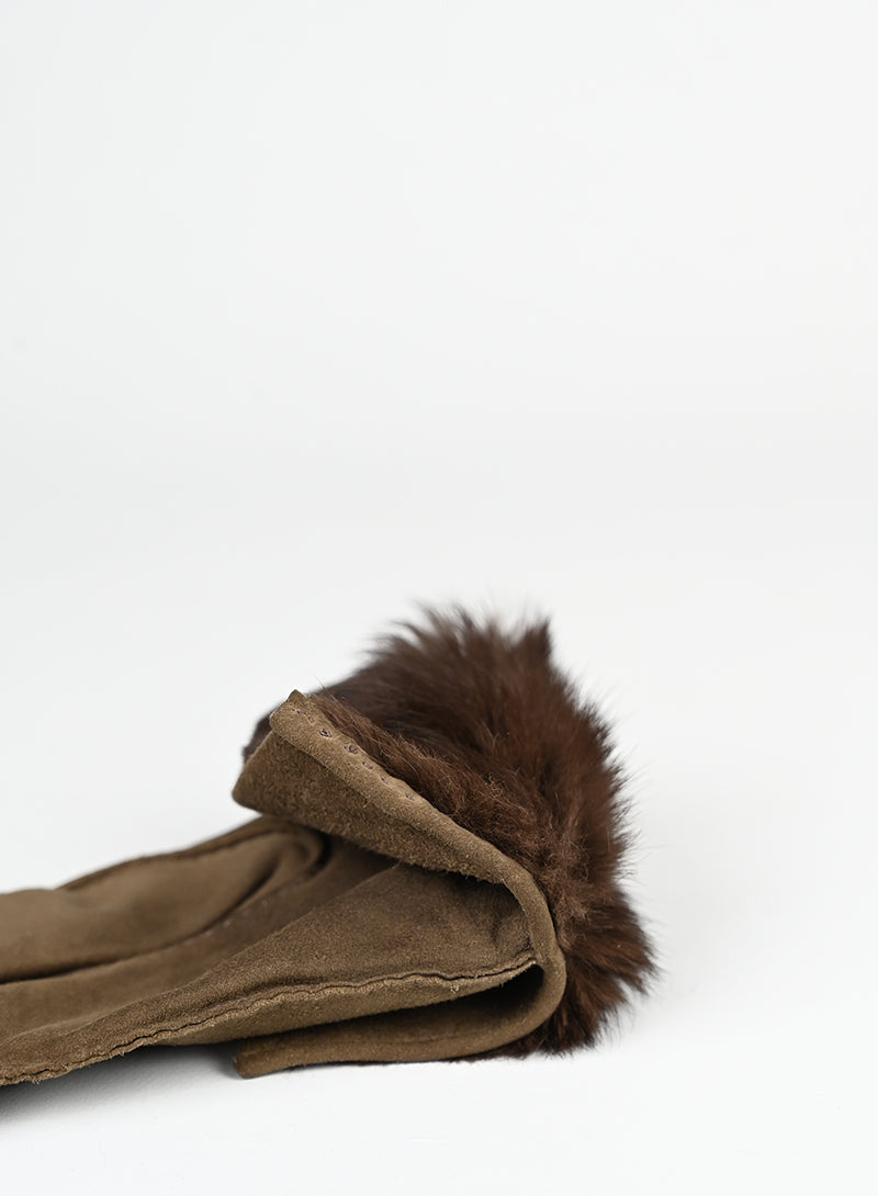 Hermès Guanti in suede marrone -  lesleyluxuryvintage