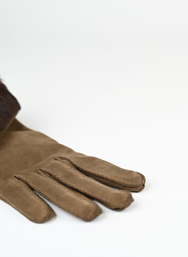 Hermès Guanti in suede marrone -  lesleyluxuryvintage