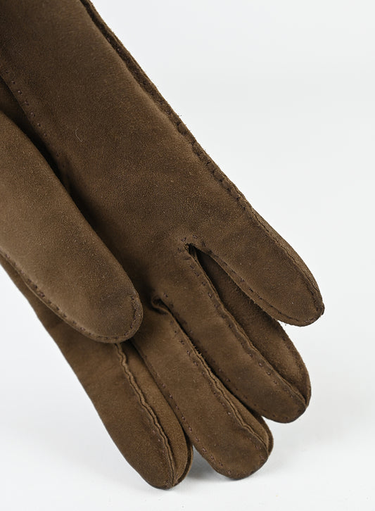 Hermès Guanti in suede marrone -  lesleyluxuryvintage