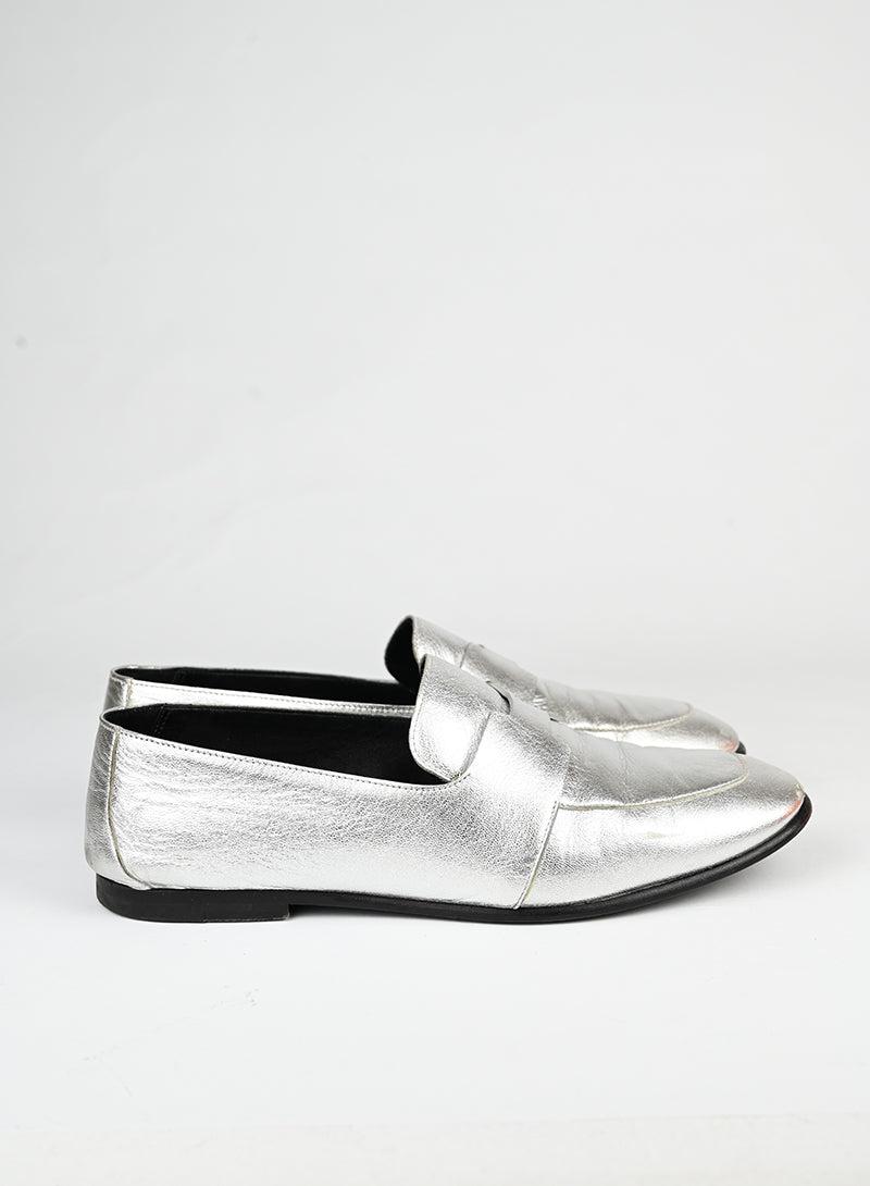 Hermès Mocasssini in pelle argento - N. 39 -  lesleyluxuryvintage