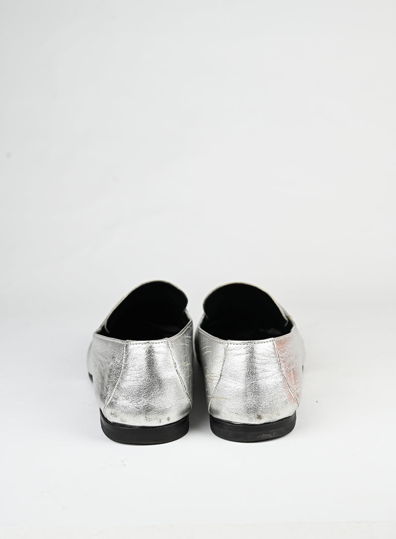 Hermès Mocasssini in pelle argento - N. 39 -  lesleyluxuryvintage