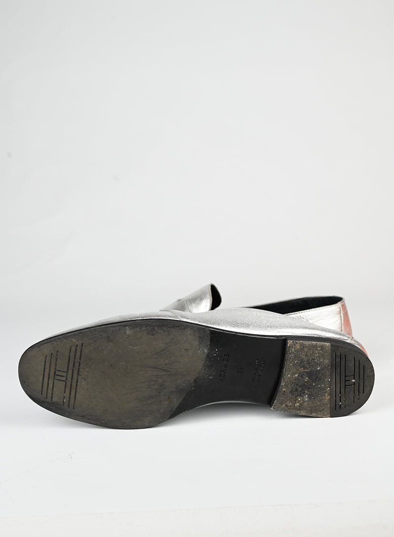 Hermès Mocasssini in pelle argento - N. 39 -  lesleyluxuryvintage