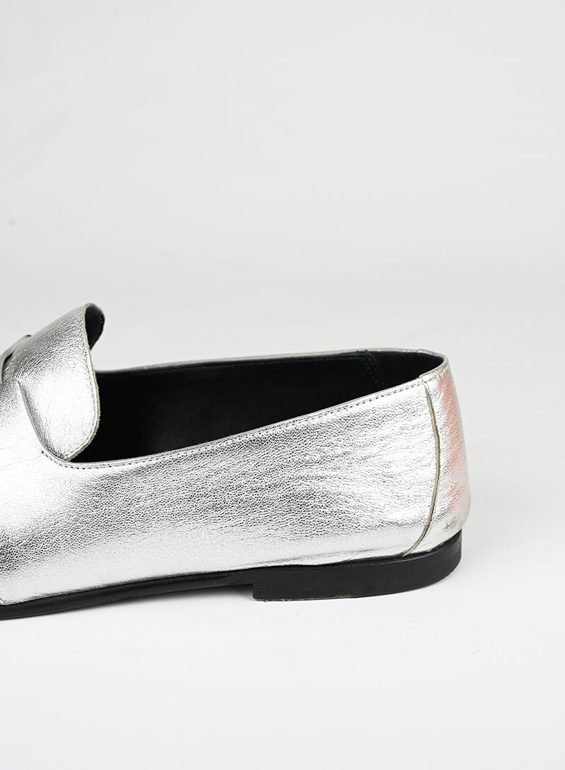 Hermès Mocasssini in pelle argento - N. 39 -  lesleyluxuryvintage