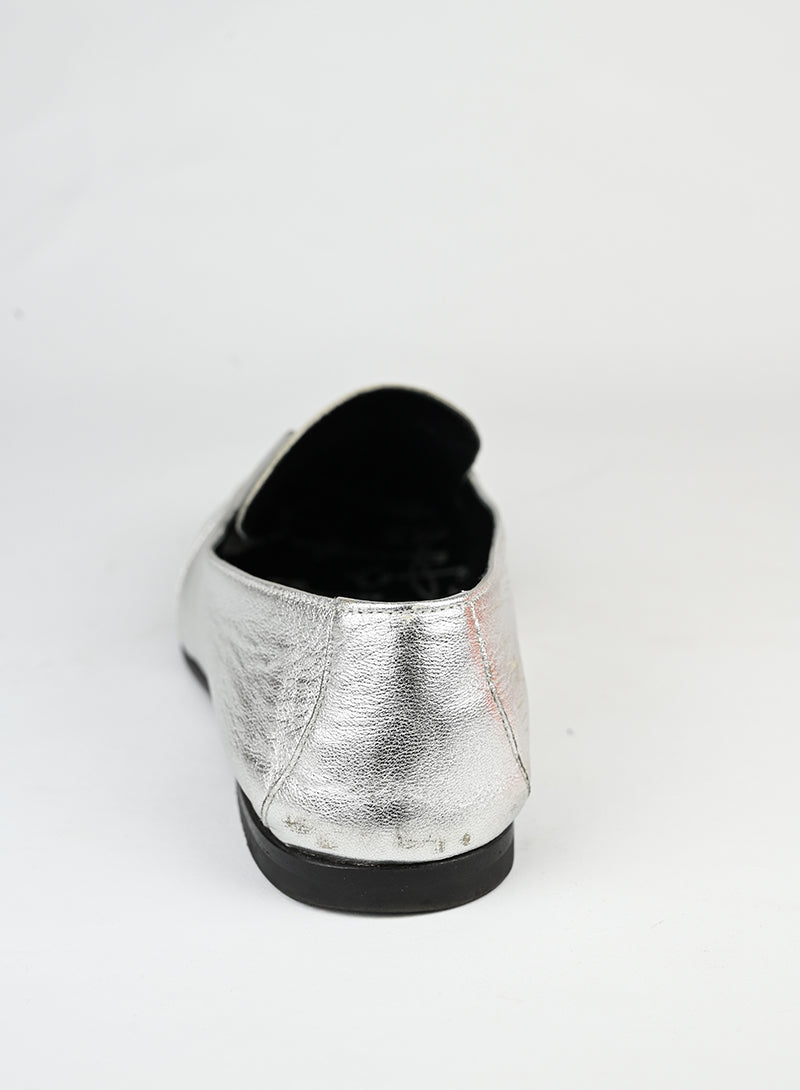 Hermès Mocasssini in pelle argento - N. 39 -  lesleyluxuryvintage