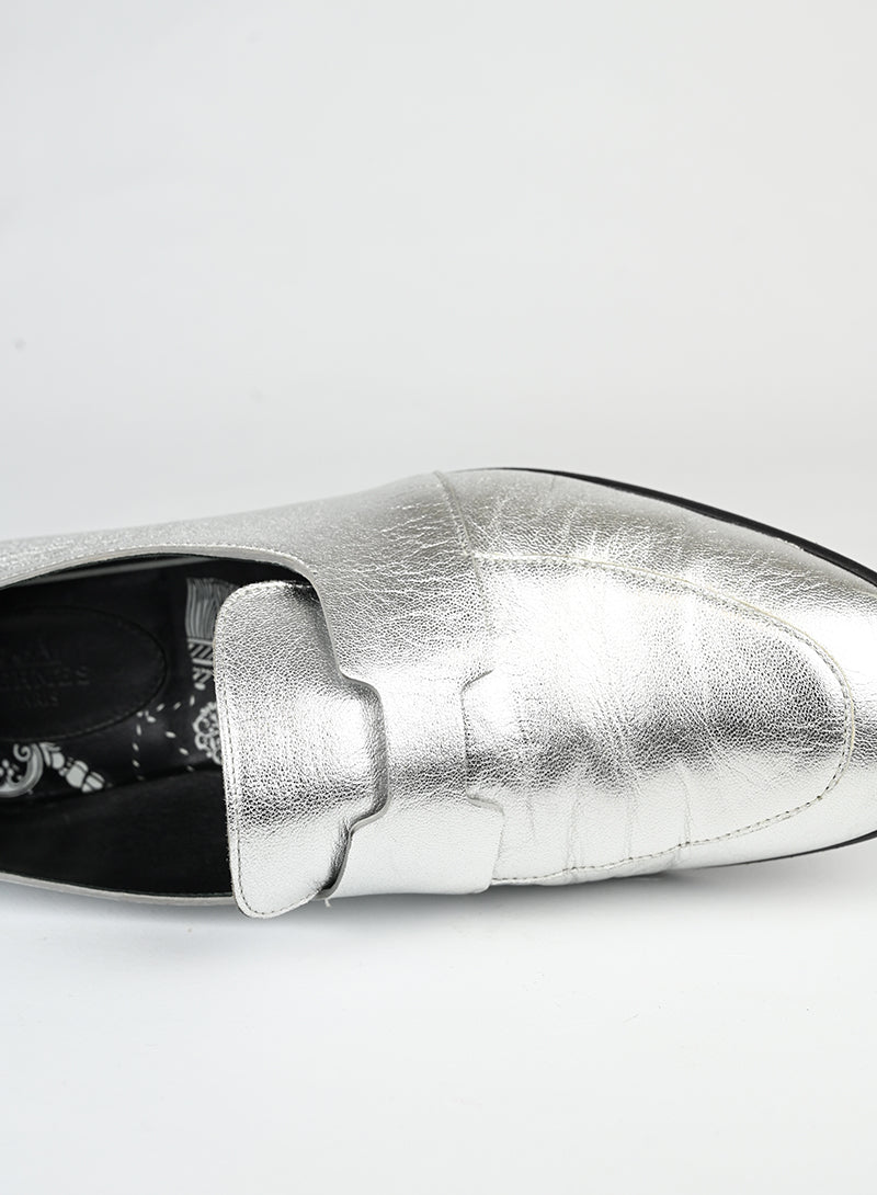 Hermès Mocasssini in pelle argento - N. 39 -  lesleyluxuryvintage
