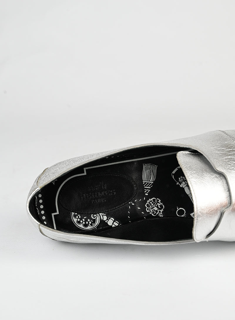 Hermès Mocasssini in pelle argento - N. 39 -  lesleyluxuryvintage
