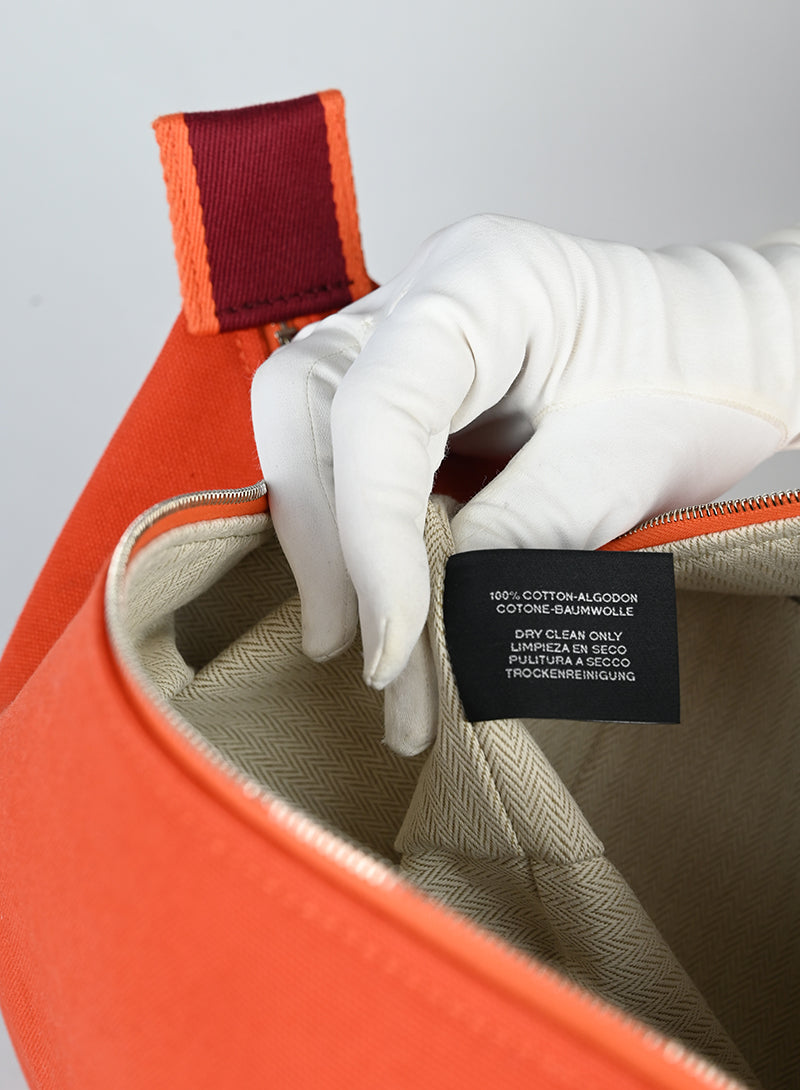Hermès Pouch Bride à brac 25 in pelle arancio