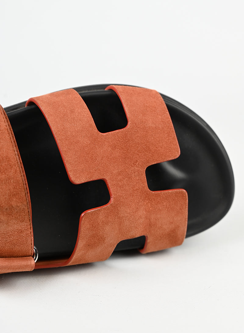 Hermès Sandali Chypre in suede mattone - N. 41 -  lesleyluxuryvintage