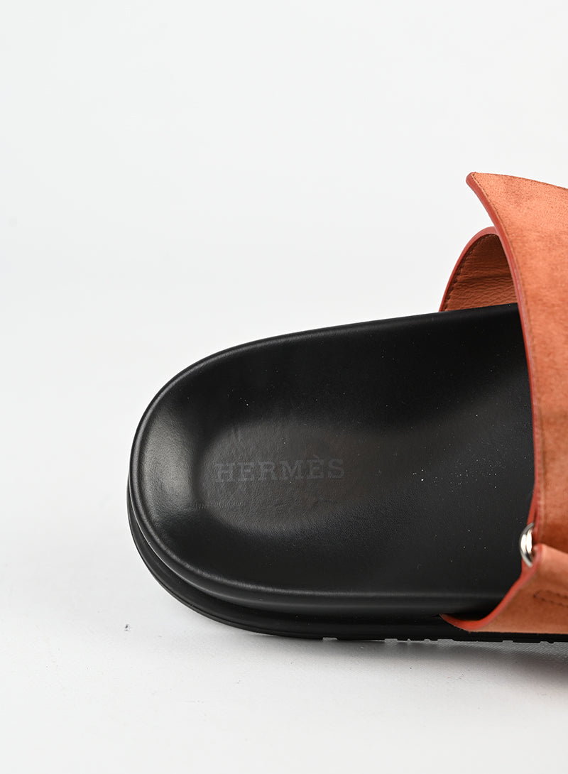 Hermès Sandali Chypre in suede mattone - N. 41 -  lesleyluxuryvintage