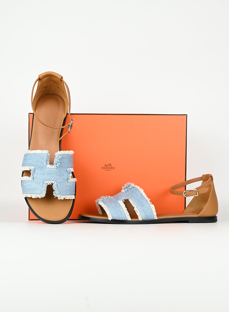 Hermès Sandali Santorini in denim - N. 40