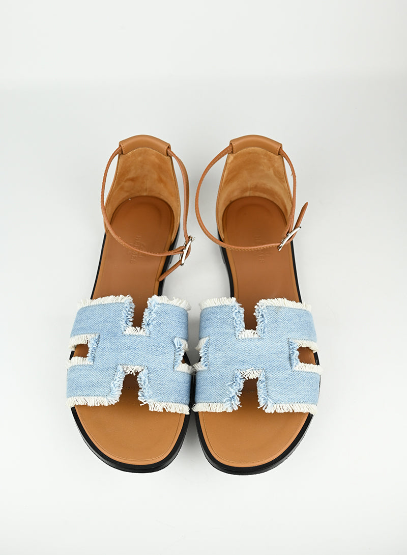 Hermès Sandali Santorini in denim - N. 40