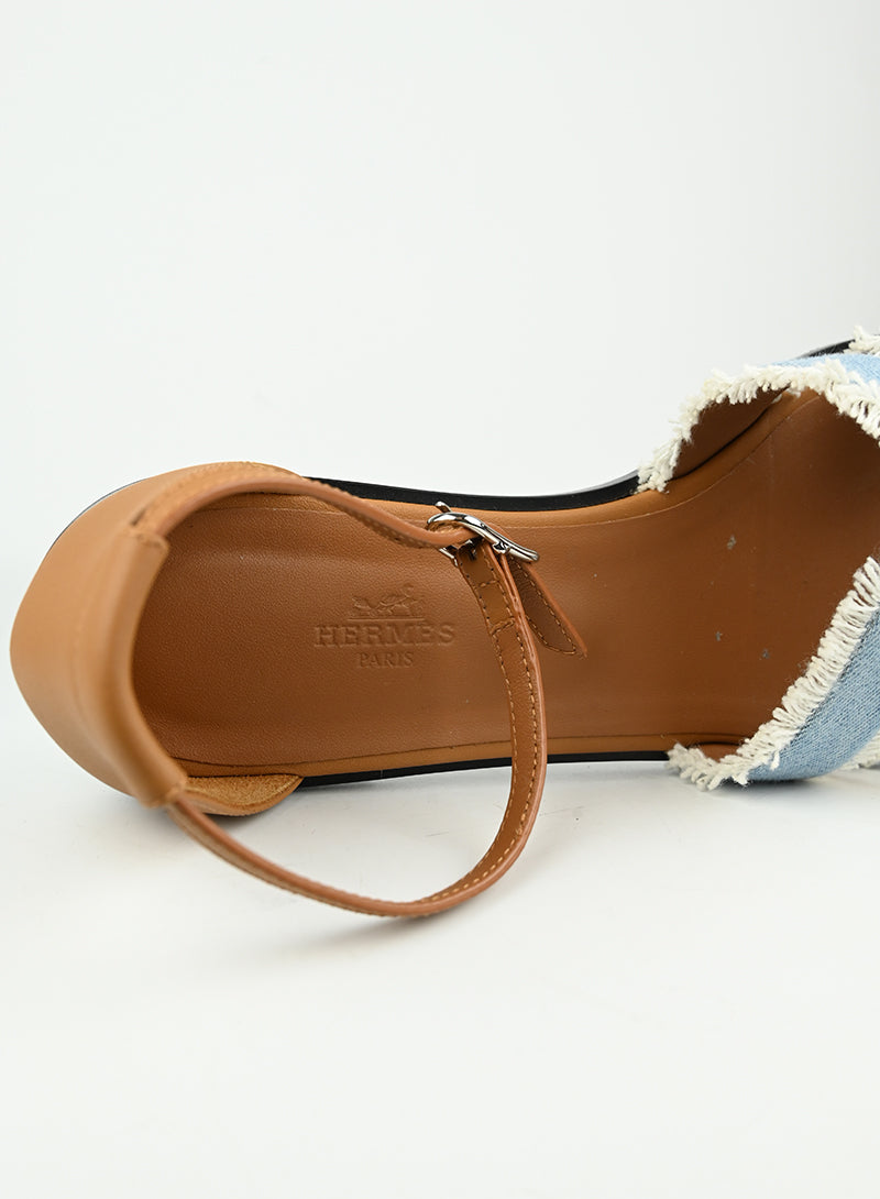 Hermès Sandali Santorini in denim - N. 40