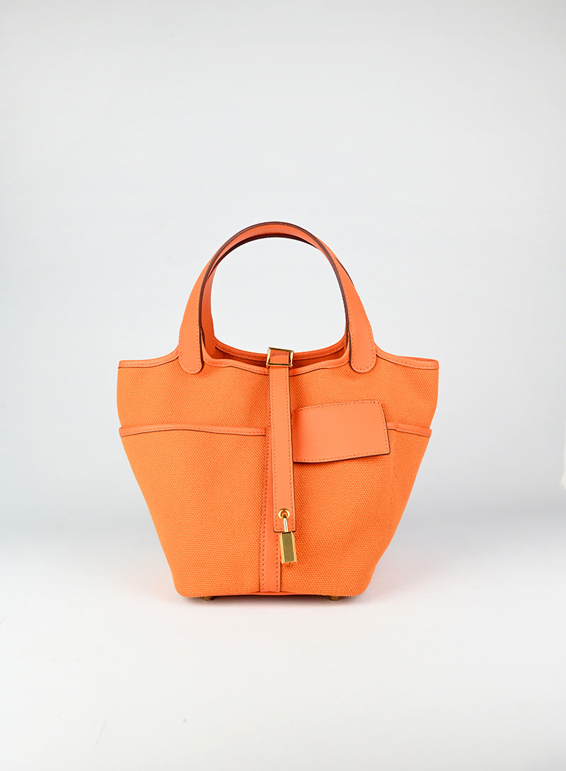 Hermès Borsa Picotin Cargo arancio