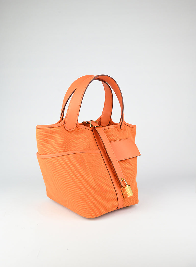 Hermès Borsa Picotin Cargo arancio