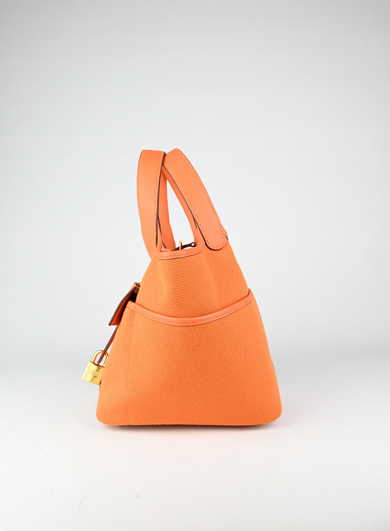 Hermès Borsa Picotin Cargo arancio