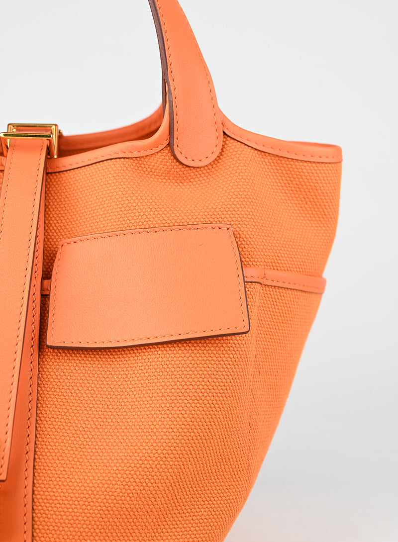 Hermès Borsa Picotin Cargo arancio